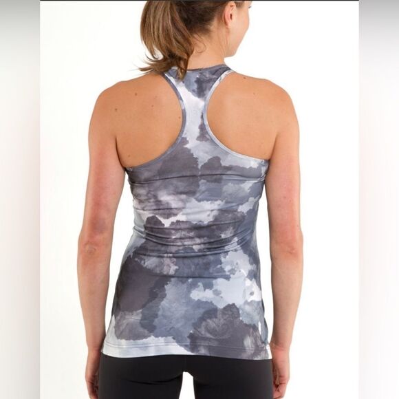 lululemon Cool Racerback White Coal Tinted Canvas Super Racerback Tank Size 4 - Picture 3 of 11